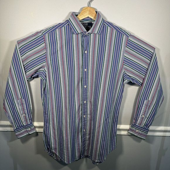Polo Ralph Lauren Estate Sport Long Sleeve Button Up Shirt Small Stripes 90s‎ - Picture 1 of 3